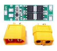 XT60 Connector Pairs - Pack of 5 Pairs with 2S 20A 7.4V 8.4V 18650 Lithium Battery Protection Board/Bms Board Standard