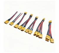 XT60 Parallel Battery Connector 3-Way 12AWG Silicone Wire Y Splitter, Maschio Female Dual Extension Cable 100mm for RC Drone Battery Motor (XT60 maschio a femmina)