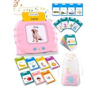 Xtaco flashcards bambini italiano, 510 parole giochi montessori 2 anni, educativi prescolari Lingua Imparare a parlare Colori Numero Animali Rosa(Italiano/Inglese/Bilingue)