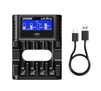 XTAR Caricabatterie intelligente multifunzione L4 Pro, batterie sovrascariche di salvataggio! Compatibile con batterie 1,2 V AA/AAA Ni-MH e 1,5 V agli ioni di litio, consente una ricarica rapida di