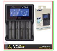 XTAR - Caricabatterie Xtar Vc4 Lcd Usb Per Batterie Litio Li-ion Lithium 14500, 18500, 16340, 18650, 20700, 21700, 26650 E Pile Ni-mh Aa Aaa C D Sc Ni
