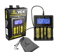 XTAR VC4 caricatore con Display LCD, per batterie Li-Ion/Ni-MH, nero