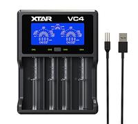 XTAR VC4 caricatore con Display LCD, per batterie Li-Ion/Ni-MH, nero