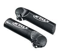 XtasY - Estremità manubrio Ergo per adulti, unisex, effetto carbonio, 120 mm, 22,2, S