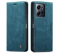 XTCASE Cover per Xiaomi Redmi Note 12 4G, Custodia Premium Pelle PU Flip Libro Portafoglio con Porta Carte [Chiusura Magnetica] [Slot per Schede] [Funzione di Supporto], Blu-verde