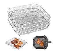 XTDMJ Rack per friggitrice ad aria a 3 strati, accessori per friggitrice ad aria calda Square 304 in acciaio inox, accessori per friggitrice ad aria calda per Cosori Air Fryer, griglia