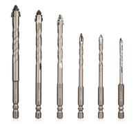 XTDMJ Set di 6 punte da trapano multi-materiale per piastrelle, resistenti industriali, per piastrelle di ceramica, mattoni, ceramica, vetro, lamiera, plastica e legno (4/5/6/8/10/12 mm)