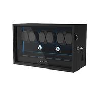 XTELARY Carica Orologi Automatici per 6 Orologi, Avvolgitori Automatici Bloccabili Con Scomparti Extra Per Orologi, 4 Modalità Di Rotazione, Cuscini Flessibili Per E Blu Luce