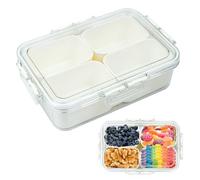 xtemtoamz Snack Box con Scomparti, Ciotola per Snack con Coperchio, Scatola per Spuntini con 4 Scomparti per Feste, Picnic, Scatole per Spuntini per Dolci, Frutta Secca e Dessert