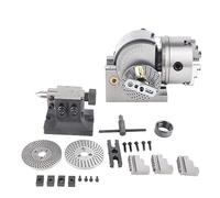 XTevu BS - 0 Testa divisoria con mandrino da 5 pollici a 3 griffe, contropunta e piastra divisoria per fresatrice CNC e lavorazione del legno - Mandrino per la lavorazione dei