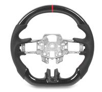 XTevu Coperchio Ruota del sterzo, Fibra di Carbonio immersa in idro Compatibile con V6 EcoBoost GT Shelby 2015-2017, Ruota per Impugnatura in Pelle Perforata