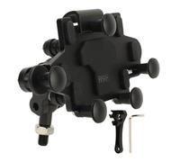 XTevu Porta del telefono, staffa di montaggio in moto, supporto in alluminio a 5 artigli con manopola inline regolabile a 540 ° per il collegamento del manubrio (Nero)