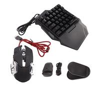 XTevu Tastiera e Mouse da Gioco con Una Sola Mano con Adattatore convertitore per Android e iOS - Connessione BT 4.0 - Gioca ai Giochi per PC sul Cellulare - Supporto Regolabile