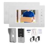XTevu Telefono di porta, interfono video cablato con schermata a colori da 7 pollici e lente ad angolo a 120 °, kit di intercom per la pioggia per l'appartamento Villa (Argento)