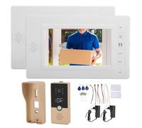XTevu Telefono di porta, interfono video cablato con schermata a colori da 7 pollici e lente ad angolo a 120 °, kit di intercom per la pioggia per l'appartamento Villa (Oro)