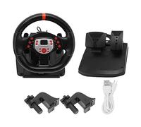 XTevu Volante da gioco 180 gradi, racing USB con pedali, Plug and Play Compatibile con Xbox 360 PC PS3 Switch