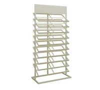 XTGDIEM Espositore for Campioni di Piastrelle A 10 Livelli, da Pavimento, Riporre Vari Materiali Costruzione, Risparmiando Spazio(White,175x87x45cm)
