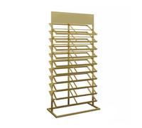 XTGDIEM Espositore for Campioni di Piastrelle A 10 Livelli, da Pavimento, Riporre Vari Materiali Costruzione, Risparmiando Spazio(Gold,175x67x35cm)