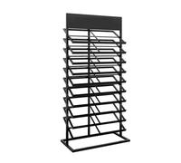 XTGDIEM Espositore for Campioni di Piastrelle A 10 Livelli, da Pavimento, Riporre Vari Materiali Costruzione, Risparmiando Spazio(Black,175x67x35cm)