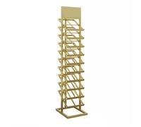 XTGDIEM Espositore for Piastrelle in Metallo a 10 Ripiani, espositore for Campioni di Piastrelle da Pavimento in Piedi for esposizioni Artigianali(Gold,175x35x27cm)
