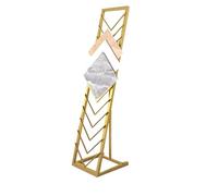 XTGDIEM Espositore for Piastrelle in Metallo A 12 Ripiani for Vari Campioni di Materiali da Costruzione, Risparmiando Spazio(Gold,150x40x50cm)