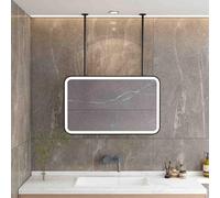 XTGDIEM Specchio Bifacciale Con Illuminazione A LED For Bagno Luce Dimmerabile A 3 Colori For Ingressi, Spogliatoi E Arredamento For La Casa(Black,120x60cm)