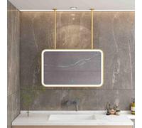 XTGDIEM Specchio Bifacciale Con Illuminazione A LED For Bagno Luce Dimmerabile A 3 Colori For Ingressi, Spogliatoi E Arredamento For La Casa(Gold,90x60cm)