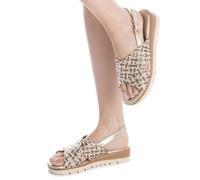 XTI SANDALO CON ZEPPA DONNA RAGAZZA 143947 ORO FASCE CASUAL DAL 35 AL 40