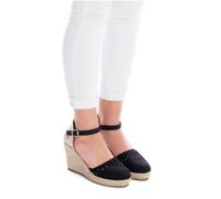 Xti espadrillas da donna con zeppa alta sandali estivi in corda plateau nero 39