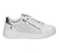 XTI Sneakers basse da donna - Sneaker bianche con dettagli dorati - Sneaker con lacci e cerniera - Stile casual - Comode e versatili - Modello 143628 - ✅ Consegna in 24/72 ore in Spagna (penisola) EUR