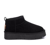XTI Stivaletti bassi alla caviglia finto pelo neri imbottiti comodi vegan modello slip-on in peluche - Colore: Nero, Taglia: 37