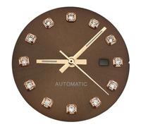 XTINKOPW 1 pz 24,5 mm quadrante orologio oro rosa madreperla bianco argento oro rosa indice diamanti con lancette adatto movimento NH05(Lazurite)