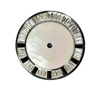 XTINKOPW 1 pz 28,5 mm quadrante dell'orologio for movimento automatico NH35 NH36 parte modificata accessori for quadrante dell'orologio con bordo diamantato(Black White)