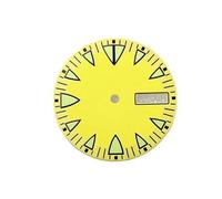 XTINKOPW 1 pz 28,5 mm quadrante dell'orologio for movimento NH36 NH36A parte modificata quadrante dell'orologio meccanico luminoso verde accessori doppia finestra del calendario(Yellow)