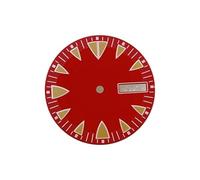 XTINKOPW 1 pz 28,5 mm quadrante dell'orologio for movimento NH36 NH36A parte modificata quadrante dell'orologio meccanico luminoso verde accessori doppia finestra del calendario(Red)