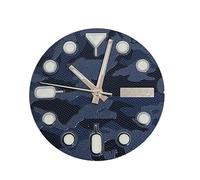 XTINKOPW 1 pz 28,5 mm quadrante dell'orologio stile mimetico for movimento NH36/4R quadrante modificato quadrante dell'orologio verde luminoso con parti delle lancette(Dial with Hands B)