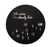 XTINKOPW 1 pz 28,5 mm quadrante Nh35dial Who Cares I'm Already Late quadrante for movimento Nh35/nh36 accessori for orologi quadrante for orologi(Black and White)