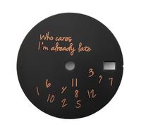 XTINKOPW 1 pz 28,5 mm quadrante Nh35dial Who Cares I'm Already Late quadrante for movimento Nh35/nh36 accessori for orologi quadrante for orologi(Black and Rose)