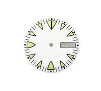 XTINKOPW 1 pz 28,5 mm verde luminoso NH36 quadrante orologio quadrante scala triangolare quadrante orologio meccanico for NH36A movimento orologio subacqueo parti di riparazione(White)