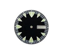 XTINKOPW 1 pz 28,5 mm verde luminoso NH36 quadrante orologio quadrante scala triangolare quadrante orologio meccanico for NH36A movimento orologio subacqueo parti di riparazione(Black)