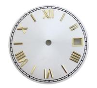 XTINKOPW 1 pz 29mm Nero Bianco Rosso Oro Quadrante Indice Roma Adatto Movimenti NH35 NH36 Adatto 3 Orologio 3.8 Corona Orologio(White Gold index 2)