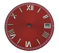 XTINKOPW 1 pz 29mm Nero Bianco Rosso Oro Quadrante Indice Roma Adatto Movimenti NH35 NH36 Adatto 3 Orologio 3.8 Corona Orologio(Red silver index 2)