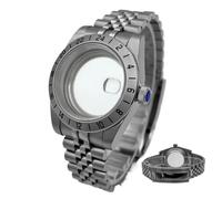 XTINKOPW 1 Pz 39mm GMT Orologio Cassa Acciaio Inossidabile Cinturino Cristallo for Uomo Relogio NH34 NH35 ETA2824 PT5000 Movimento(with Strap 7,Fit NH34 TO NH39)