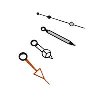 XTINKOPW 1 pz. Lancette nere for orologi, accessori compatibili con NH34 NH35 NH36 Miyota 8215 821A DG 2813 3804, lancette arancioni GMT(4 hands fit NH34)