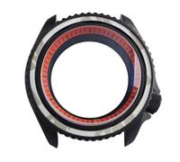 XTINKOPW 1 pz NH35 Custodia 41,5 mm Nero Opaco con Lunetta in Ceramica in Vetro a Cupola Adatto for Movimento NH35 NH36 Orologio con Movimento a Ore 3,8(No.2)