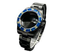 XTINKOPW 1 pz NH35 Sub/GMT 40mm Cassa for orologio nera 120 Click Bezel for movimento meccanico automatico NH34/NH35/NH36 Quadrante da 28,5mm Accessori(MAIZE,Glass back cover)