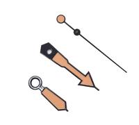 XTINKOPW 3 pezzi di montaggio puntatore accessorio for orologio NH35 NH36 4R movimento meccanico automatico con bordo nero e modifica luminosa arancione