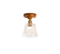 XTJS56QB Decorativo Lampada da soffitto in legno retrò for corridoio, lampada ingresso a forma di fiore in vetro Per isole da cucina