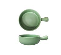 XTJS56QB Lasagne Ciotola di riso al forno da 500 ml Ciotola for insalata di frutta in ceramica Cottura a manico singolo Teglia for la colazione domestica Piatto per microonde(Light green)