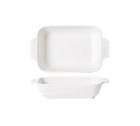 XTJS56QB Lasagne Piastra a doppio orecchio con motivo in pietra creativa Piastra for microonde Forno elettrico domestico in ceramica Teglia da forno Ciotola da forno per microonde(Bianco,28cm)